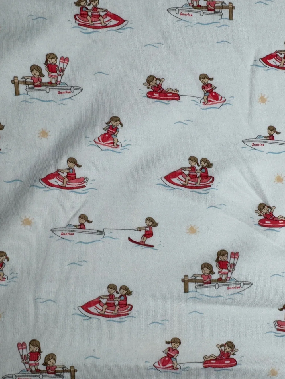 Babycottons 100% Pima Cotton White Lake Novelty Jet Ski Receiving Blanket